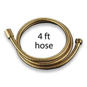 Shower Hose, PVC-Free Silicon Innerlining (Natural Brass, 4 ft)
