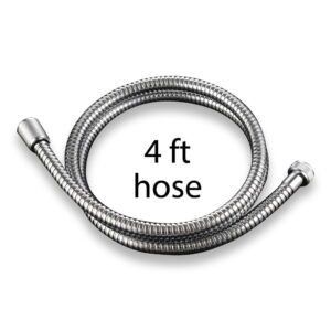 Shower Hose, PVC-Free Silicon Innerlining (Stainless Steel, 4 ft)