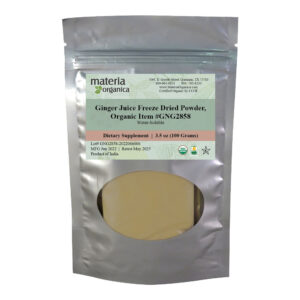 Ginger Juice Freeze Dried Powder, Organic Item # GNG30033 (3.5 oz / 100 g)