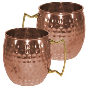 Hand-Hammered Moscow Mule Copper Mug 2-pack (18 oz)