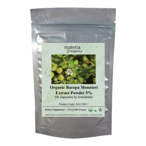 Bacopa Monnieri Extract Powder, 5% Saponins by Gravimetry, Organic Item #BAC30017 (100 grams / 3.5 oz)
